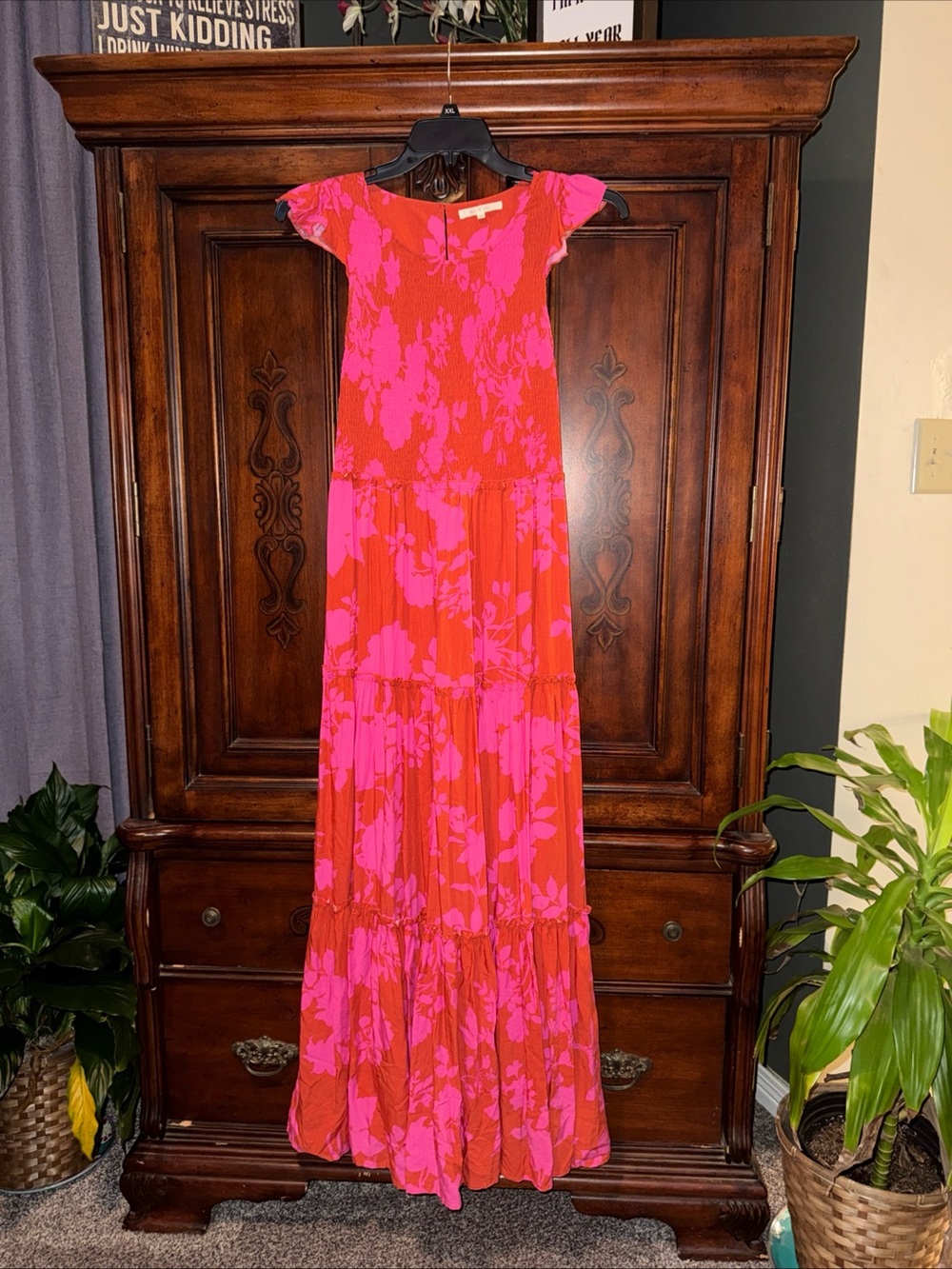 Abel the Label Maxi Dress Medium tiered boho rayon